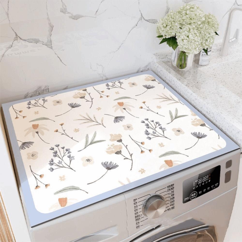 Printed Fridge Top Mat Absorbent Table Pad Microwave Oven Protecor Floor Mat  Bathroom