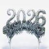 2026 Themed Fabric Hair Accessory Practical Headbands Glittering Numeric Design For Countdown Event Family Gatherings