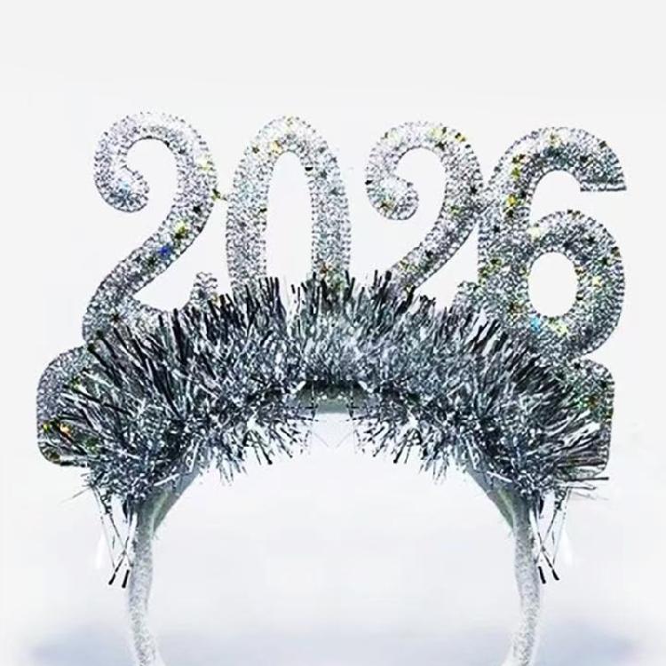 2026 Themed Fabric Hair Accessory Practical Headbands Glittering Numeric Design For Countdown Event Family Gatherings