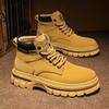 Fashion Men's Leather Boots Brand Retro Platform Sneakers Comfortable Boots for Men High Top Non Slip Shoes Business Work Shoes