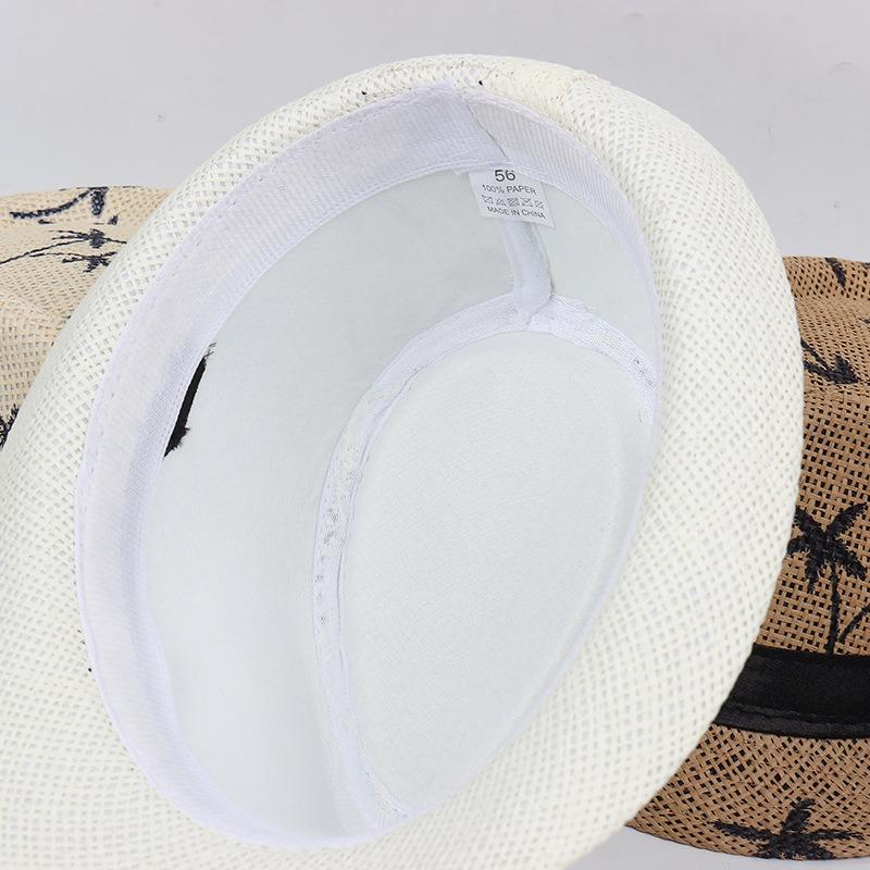Hat Beach Wind Travel Sun Hat British Summer Female Print Papyrus Jazz Hat Breathable Sun Protection