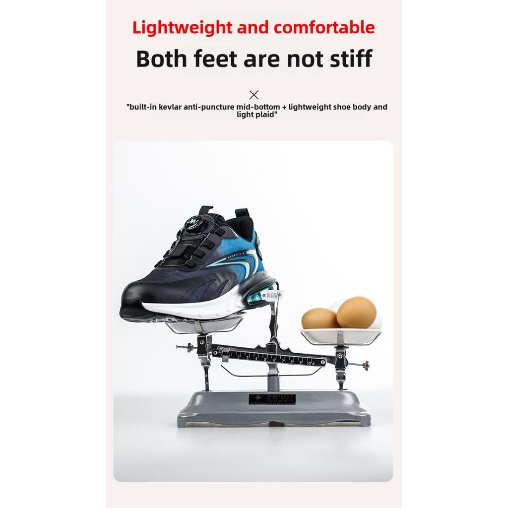 Schwarze Arbeitsschuhe, Herren Anti-Quetsch Anti-Durchstich, Rutschfest Geruchsneutral Arbeitsschutzschuhe, Sicherheitsschutz Anti-Quetsch Herrenschuhe