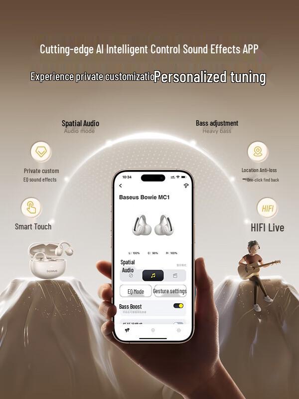 Baseus MC1 Open-Ear Clip-On Bone Conduction Sports Headphones