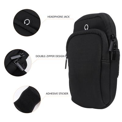 Sports Armband Double Pockets Running Arm Bag Lightweight Waterproof Exercise Case for 4-6 Inches Phone Earphone Hole Compatible 6