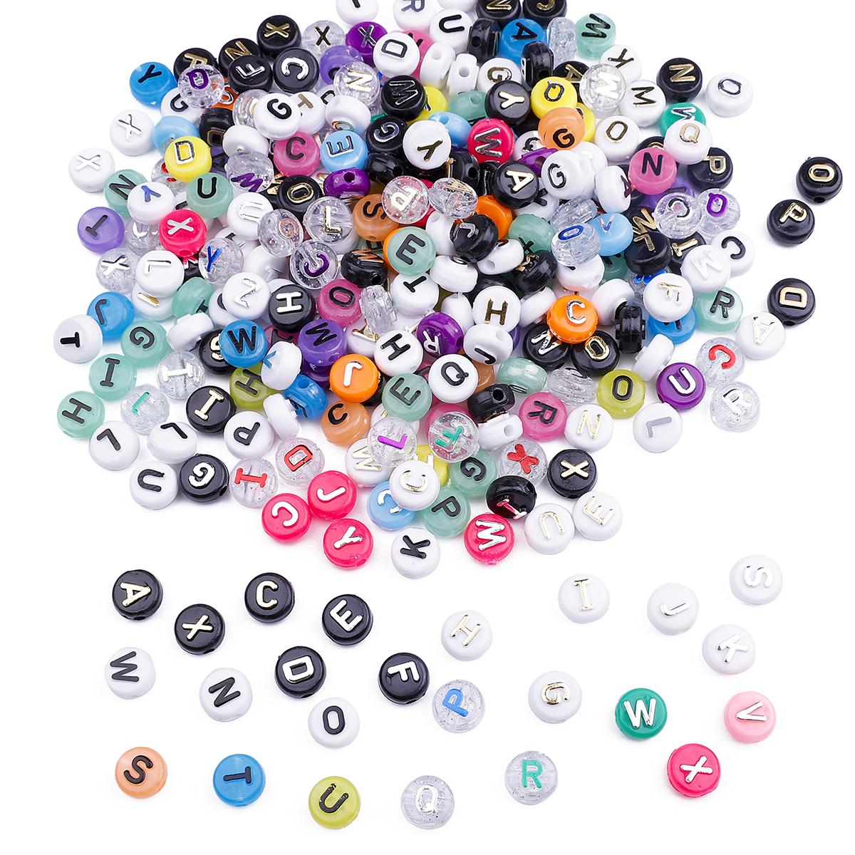 Акриловые плоские бусины с буквами 10x6 мм — фото 3