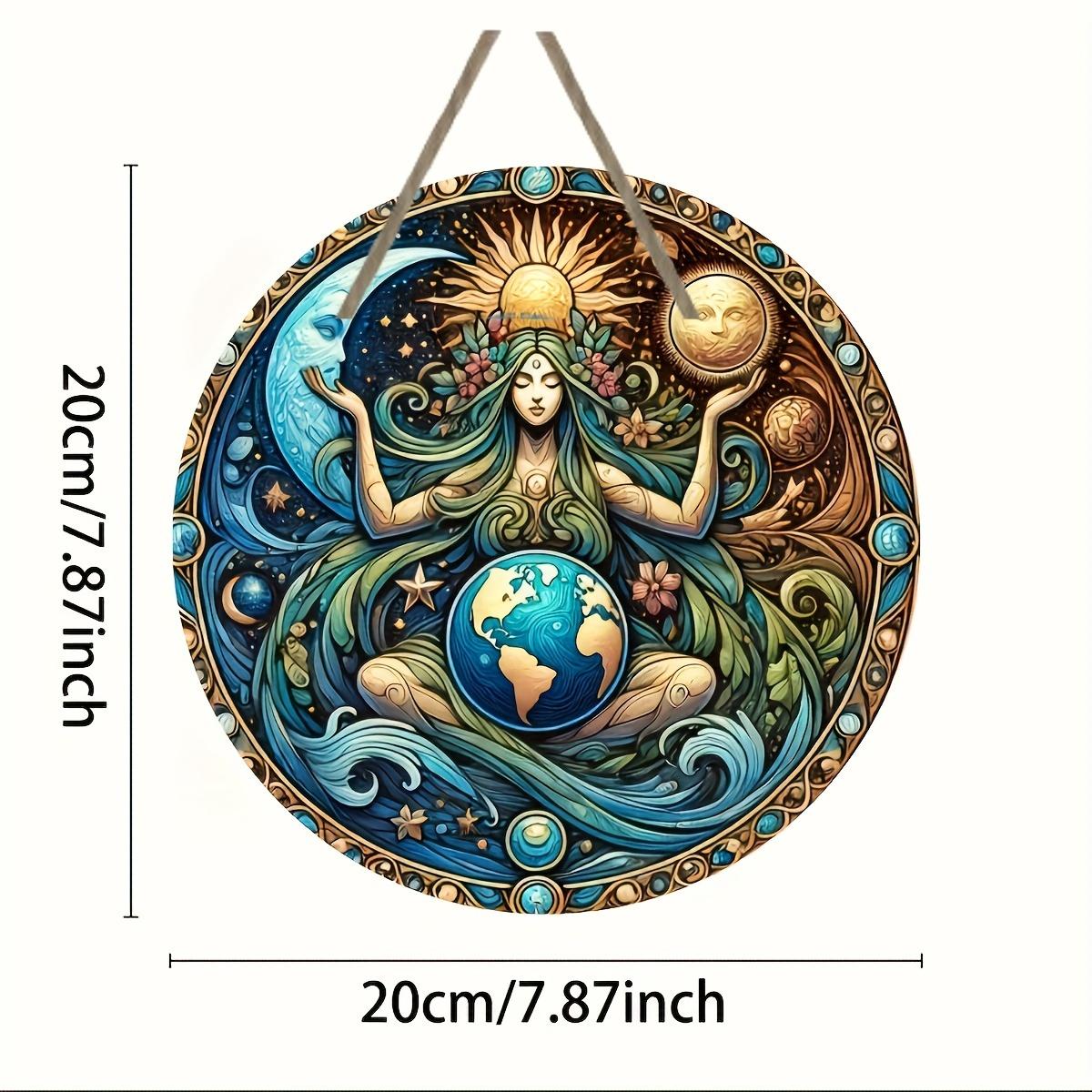 

Круглый деревянный настенный декор в винтажном стиле - Идеально для дома, квартиры и ресторана - Идеальный подарок на День матери 20x20cm белый