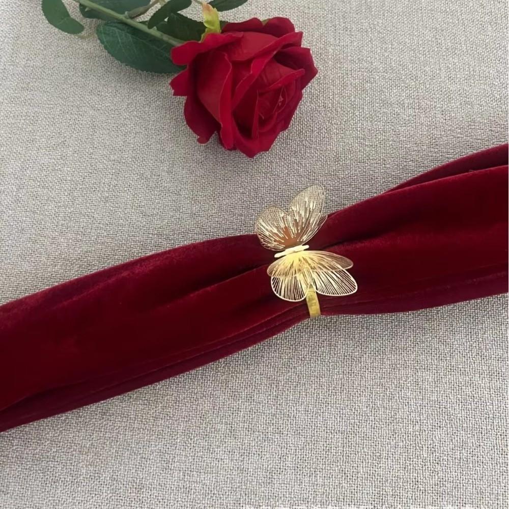 1PC Hollow Butterfly Napkin Holder Waterproof Dinnig Table Decoration Elegant Napkin Ring