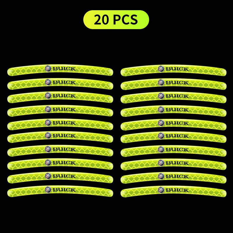 5/10/15/20Pcs Car Wheel Hub Sticker High Reflective Stripe Tape For Buick Century Excelle XT enclave Park Avenue Envista GL8 GL6