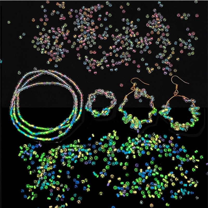 660Pcs Luminous Bead Glow in The Dark UV Bead Color Changing Reactive for Pony Bead Acrylic Glowing Beads for DIY Bracel