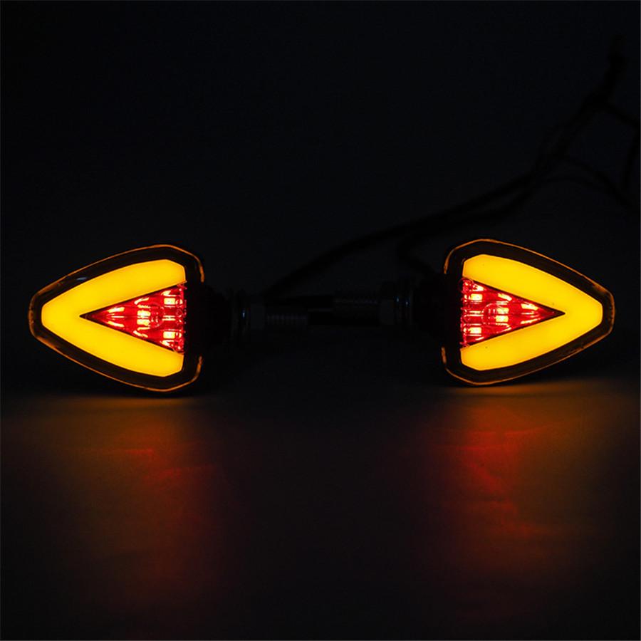 2x 12V Scooter Moped Motorcycle LED Turn Signal Light Indicator W/ Red Stop Lamp