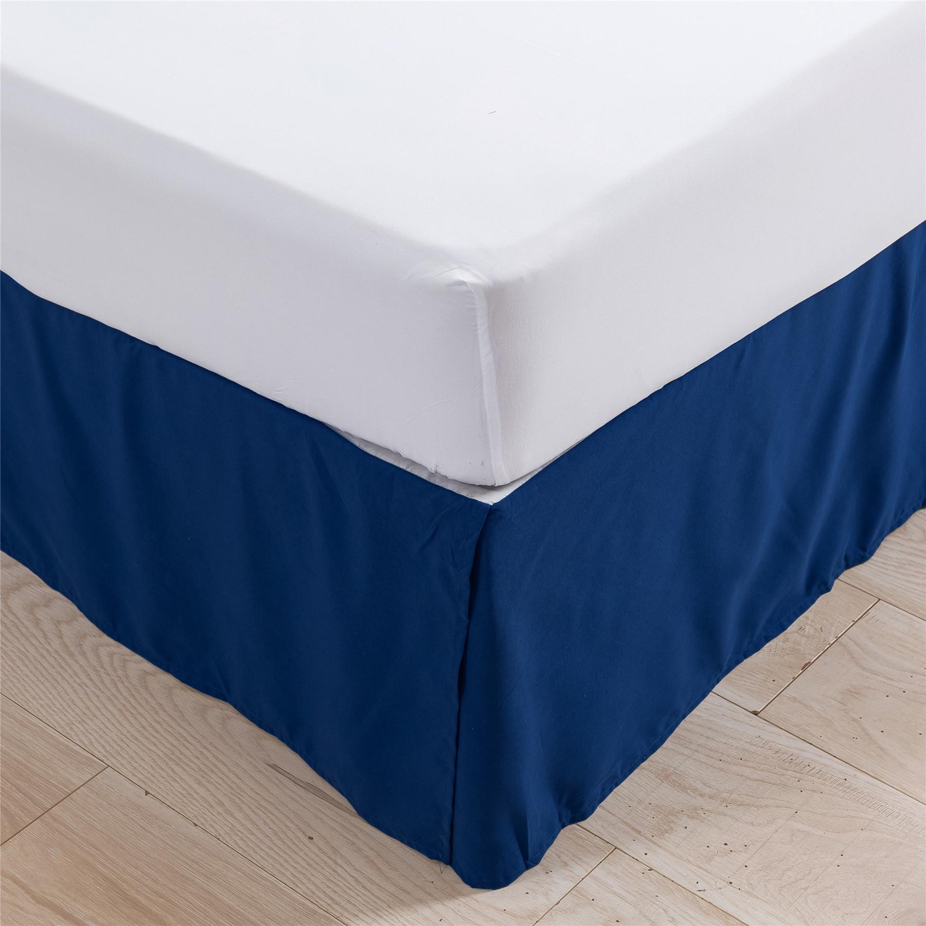 

Vio Новая Юбка для кровати из матовой ткани - Популярное украшение для постельных принадлежностей King (198x203+38cm) темно-синий