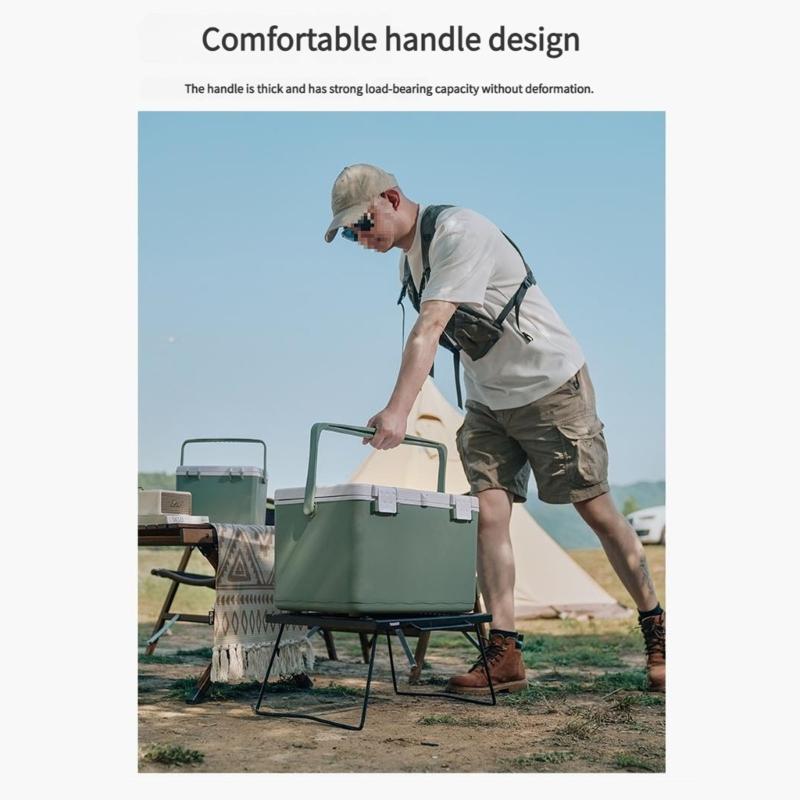 Portable Insulated Ice Chest Suitable for Camping Outdoor Picnics with Ergonomic Handle and PP Construction