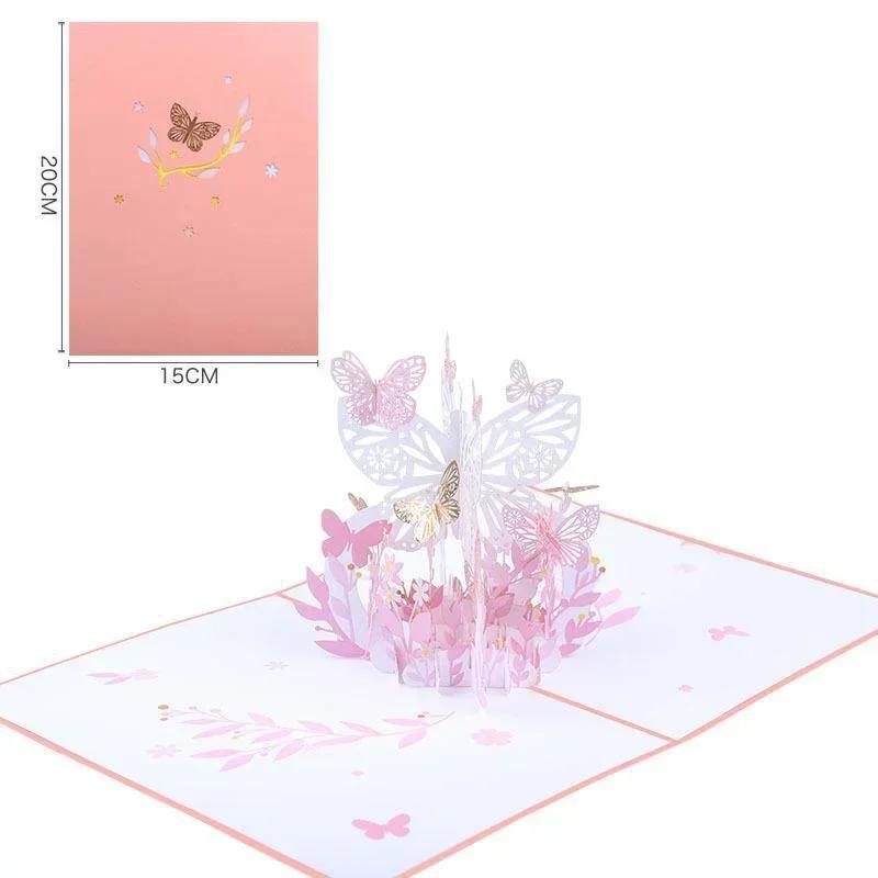 3D Butterfly Greeting Card Stationery Envelope Wedding Invitation Card Gift Valentine Birthday Thank You Invitation Card