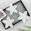 White Pentagram Handmade Beaded Mesh Cloth Sticker Clothing Dress Shirt T-Shirt Decorative Cloth Sticker Accessories