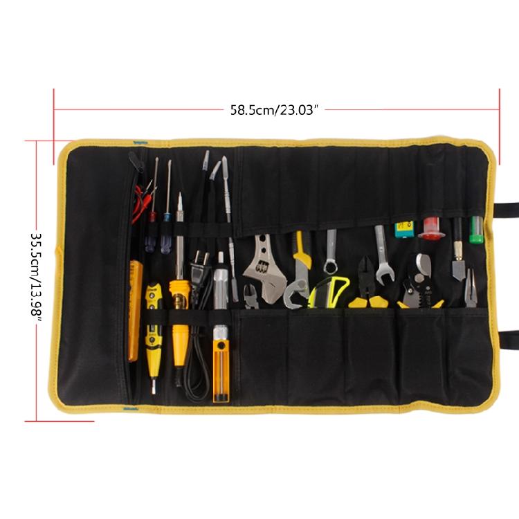 Multi Pockets Tool Tote Bag Electrician Tool Roll Organizer Durable Folding Bag