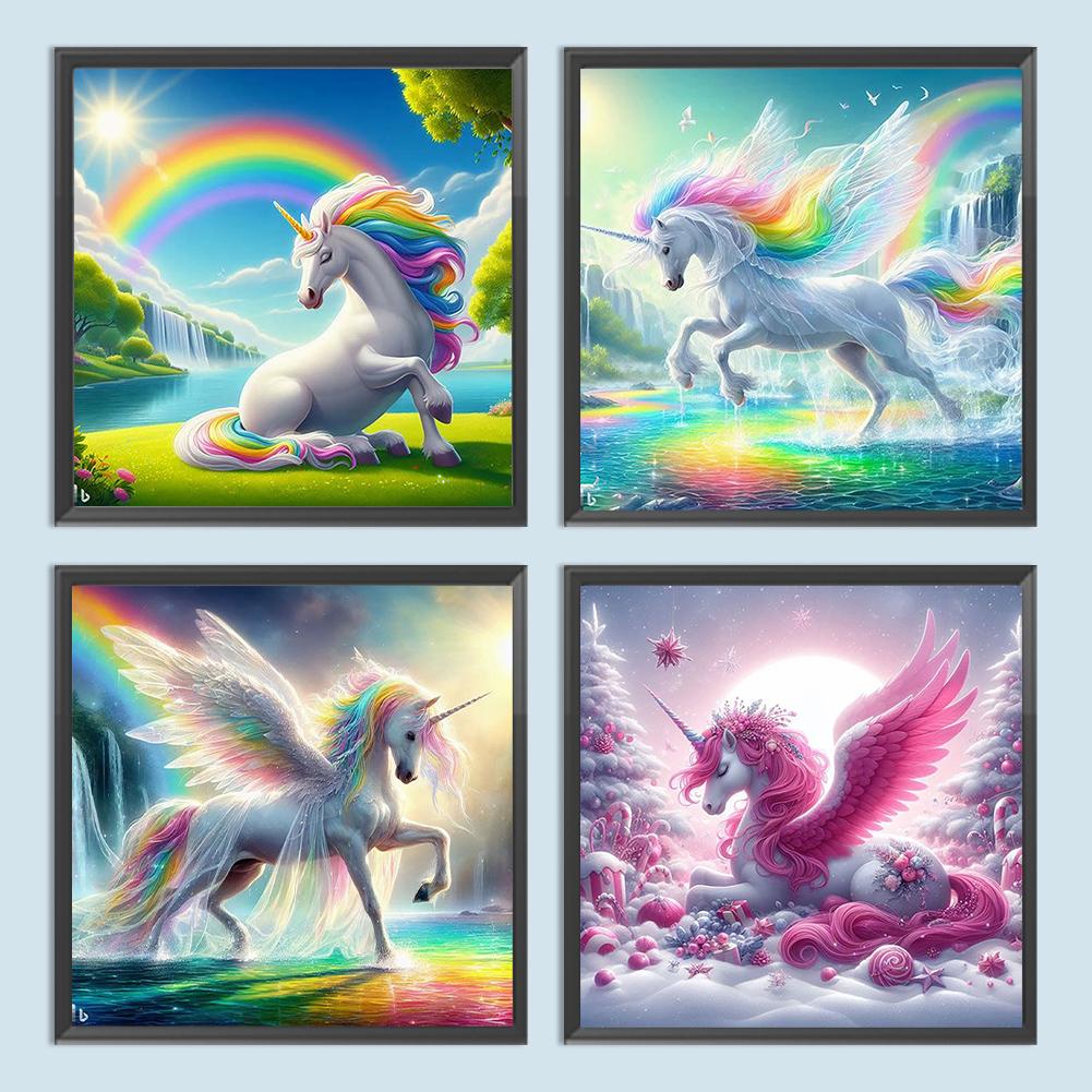 5D DIY Full Round Drill Diamond Painting Garden Unicorn Home Decoration Art