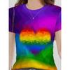 T-shirt Estiva alla Moda Stampata in 3D da Donna Traspirante Casual