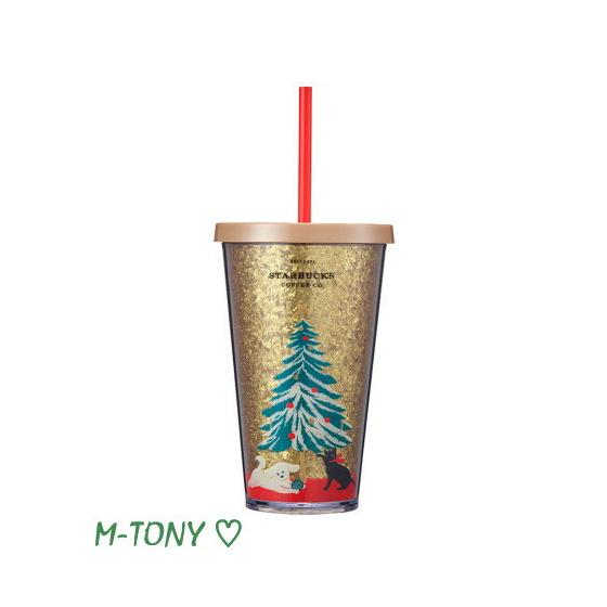 Starbucks Holiday Gold Tree Cold Cup Tumbler Gold tree coldcup473ml  Overseas Limited Item/Not Released in Japan/Starbucks/Tumbler/Starbucks
