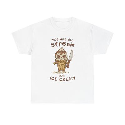 Schrei nach Eis Lustiges Grafik T-Shirt NEU Unisex Schweres Baumwoll-T-Shirt