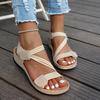 Women's Summer Wedge Sandals - Round Toe Velcro Strap Casual Slope Heel Shoes, Comfortable Walking Sandals for Ladies
