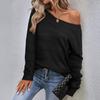 Women's T-Shirt Vintage Floral Print Round Neck Loose Long Sleeve Mid-Length Thumb Leak Top
