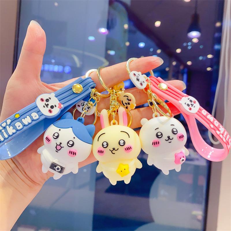 Chaveiro Jiyikawa de Desenho Animado Criativo Chaveiro Usaki Fofo Boneca Tridimensional de PVC Acessórios de Bolsa Masculinos e Femininos