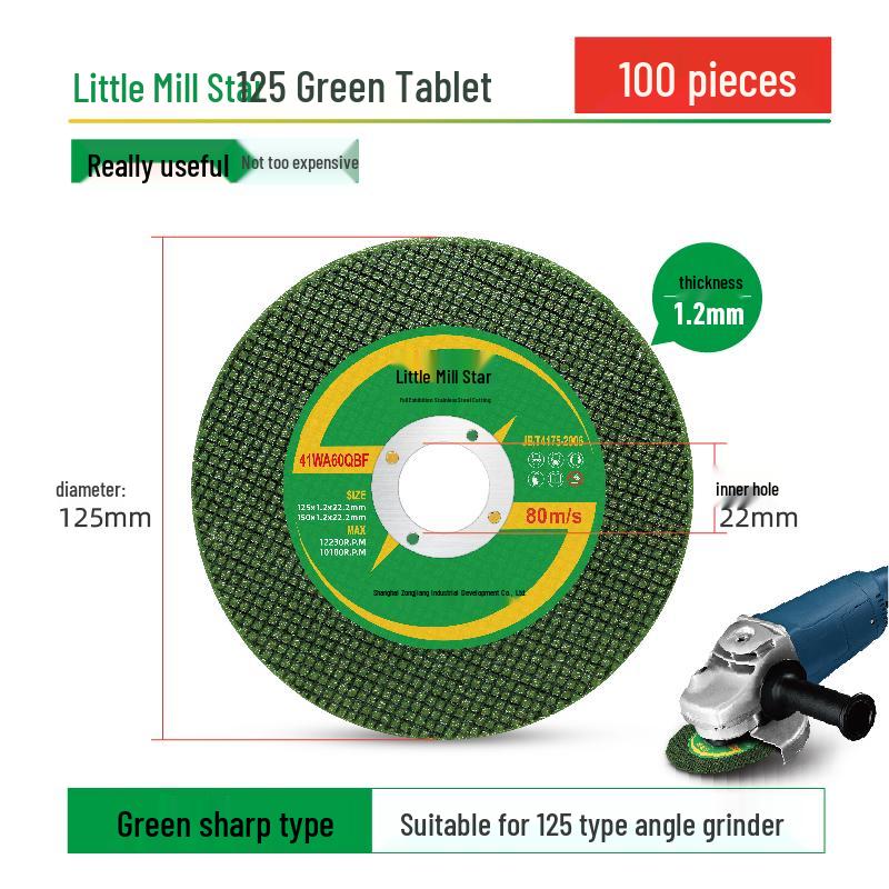 Dual-Use 125*3 Stainless Steel Cutting Disc & 125*1.2 Grinding Wheel for Angle Grinders