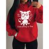Everything Is Fine Funny Dog Printing Women Hoodies Fleece Hoody Autumn Loose Hoodie Pocket Comfortable Woman