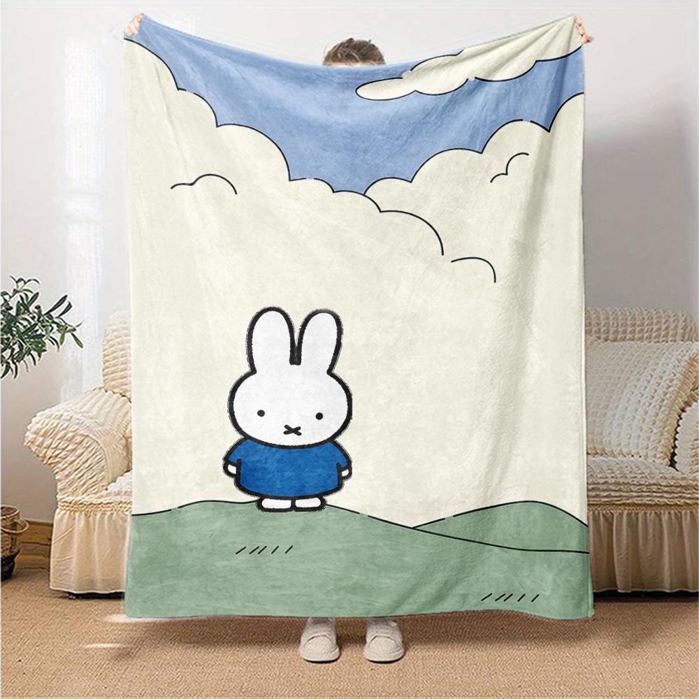1pc Miffy3 Blanket, Gift, for Men and Women, Soft Blanket, Good for Sofa Bed Couch Travel, Lightweight Flannel Blanket