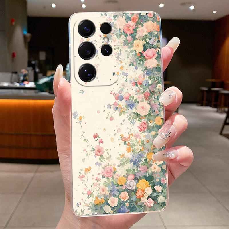 Bag Clear Case For New Hot Samsung Galaxy S26 Ultra S26 edge S 26 Plus Cover Luxury Pretty Butterfly Flower Soft TPU Phone Cases