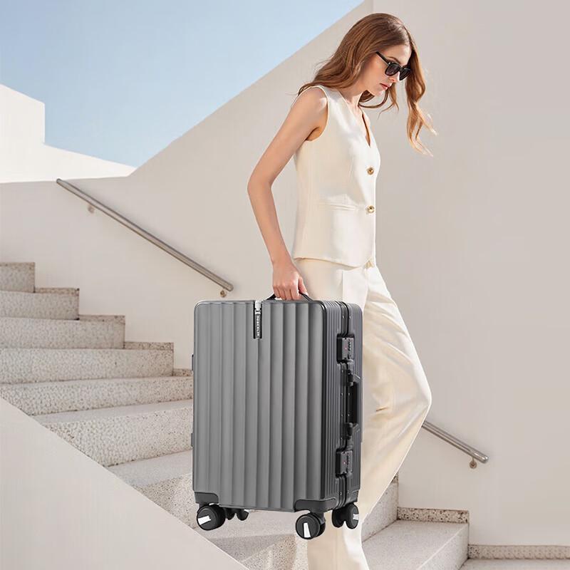 TOBERLIR Aluminum Frame Luggage with Silent Wheels