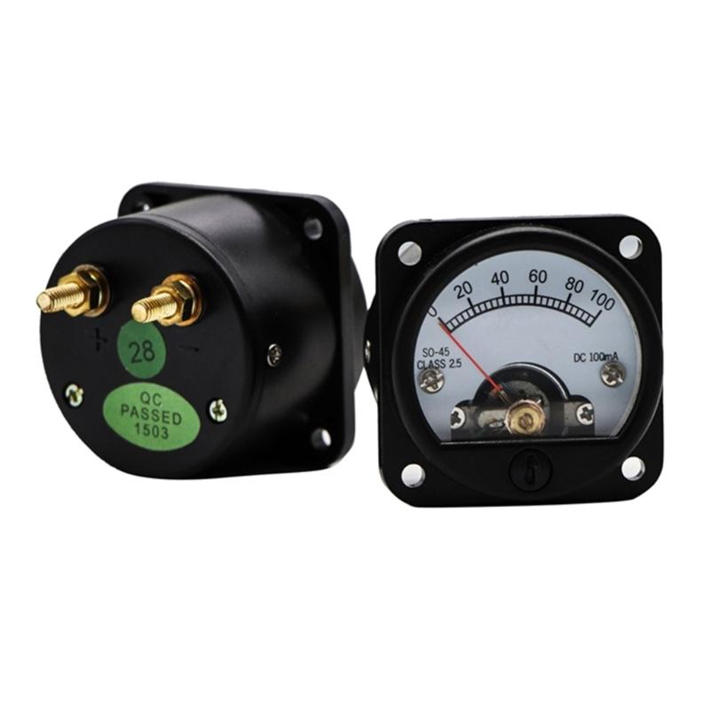 100mA Pointer Ammeter 45 Type DC100MA Analog Panel Meter for Sound Power Tracking and Safety