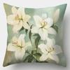 Home Decor Floral Lily Pattern Decorative Pillow Covers Cushion Cover Suitable For Sofa Bedroom Car Pillow Cover