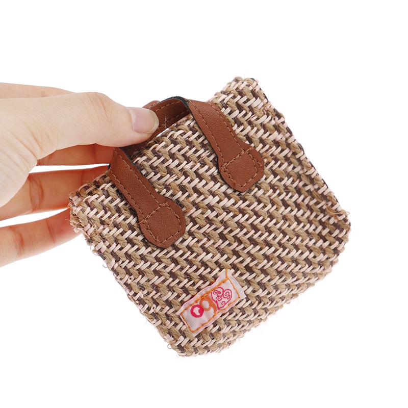 Fashion 1/6 1/12 Dollhouse Miniature Leather Suitcase Mini Bag Backpack Doll Luggage Box Handbag Shoulder Bag Leather Bag Purses