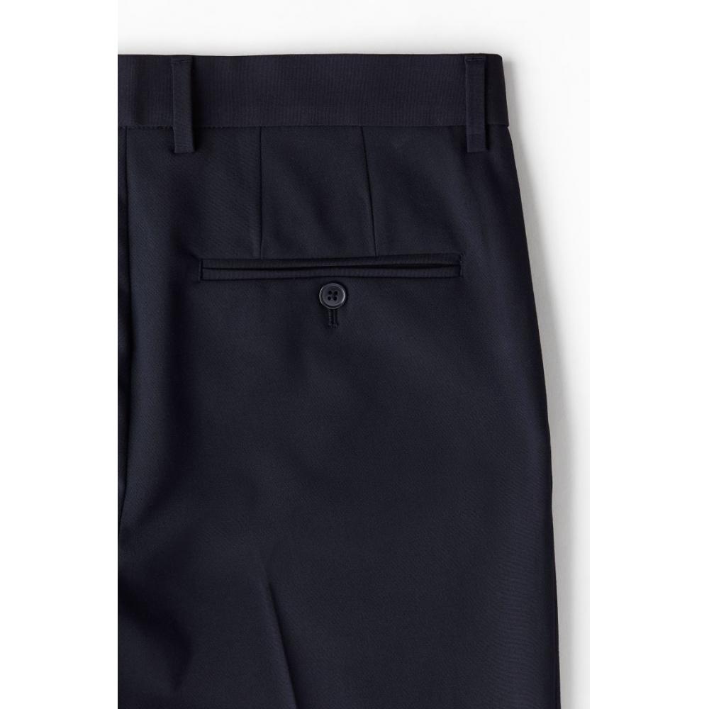 H M Tailored Trousers sliM Fit Navy Blue