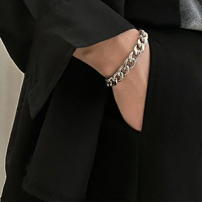 Trendy kubanische Kette Herrenarmband Klassisches Edelstahlarmband 3/5/7/9 mm