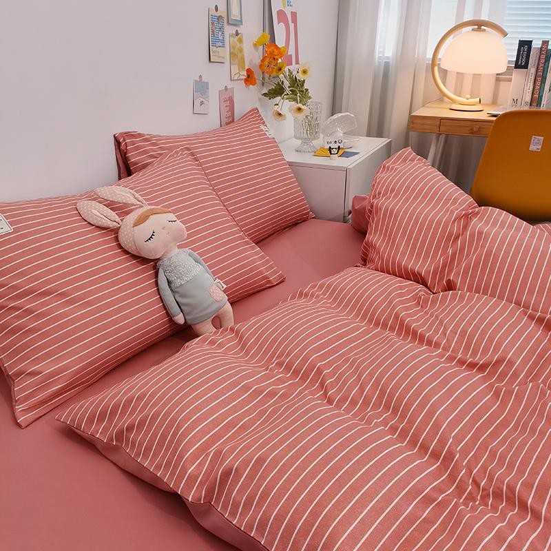 Classic Plaid Bedding Set, 1 Duvet Cover 2 Pillowcases, Brushed Microfiber, Ultra-soft,Bed Set for 1/2 People