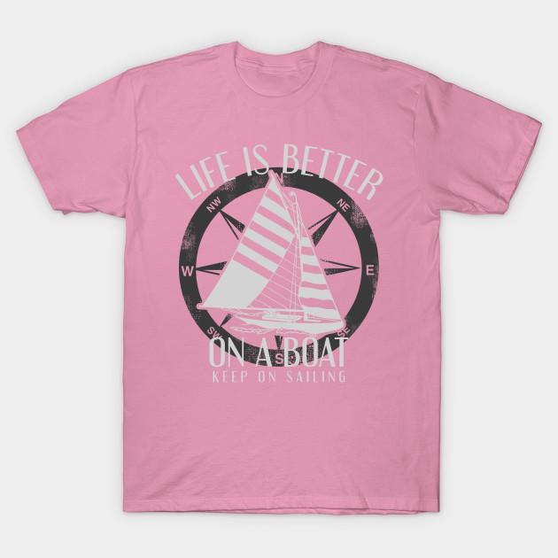T Shirt Women Life Is Better On A Boat Sailing T Shirt Harajuku Print Kawaii Tshirt Summer Short Sleeve Female T-Shirt Top Tee