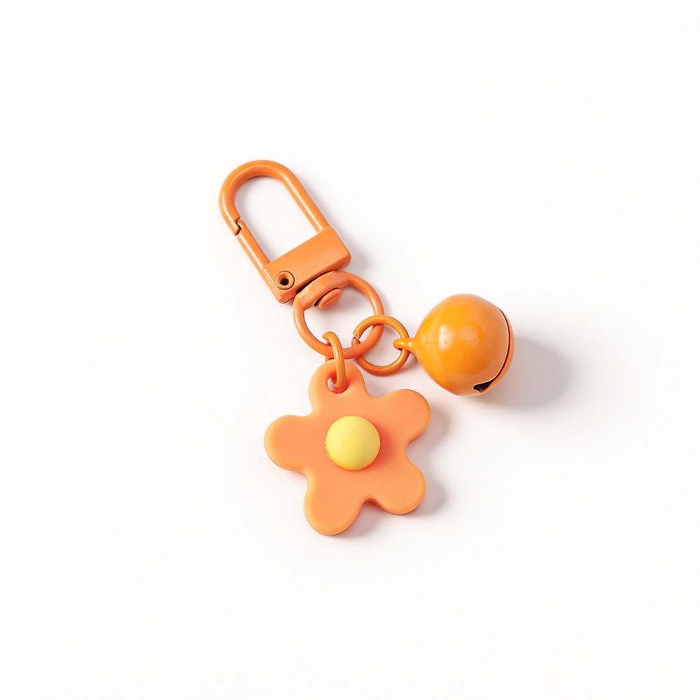 Colorful Enamel Flower Bell Keychain - Candy Color Keyring Jewelry DIY Pendant
