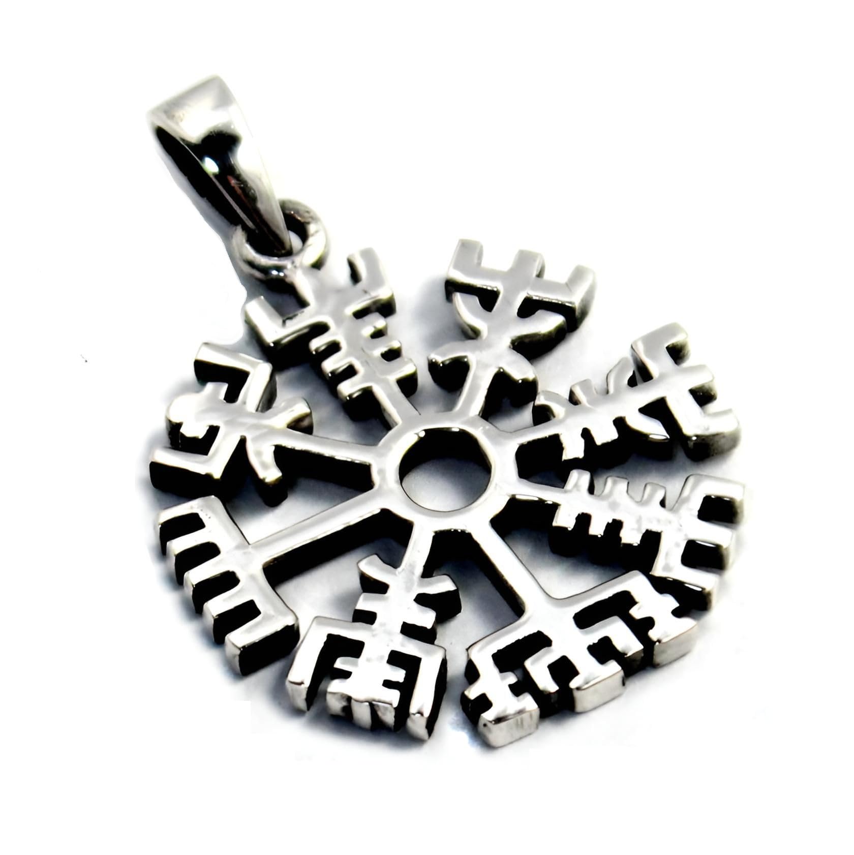 

[World Accessories Carmelo] Vegvisil Viking Rune Nordic Compass Sterling Silver 925 Pendant Pendant Top