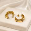 Creative Gold Half-Square Stainless Steel Stud Earrings