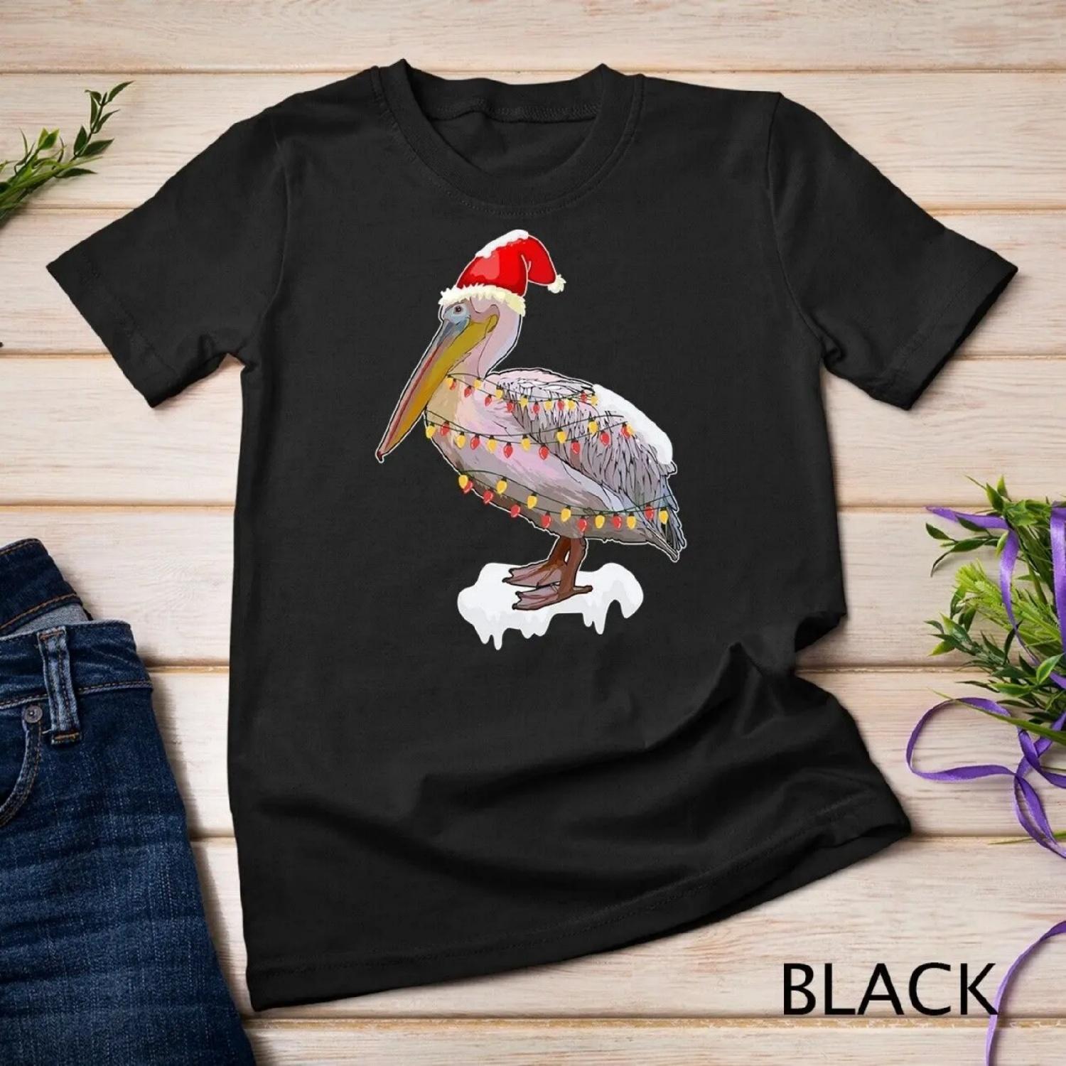 Christmas Bird Pelican Santa Hat Costume Lover T shirt XXXXXL разноцветный