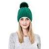 Casual Knitted Hat Fashion for w/ pompom Thick Solid Color Warm Hat Fall Winter