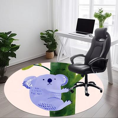 1pc Koala Tree Office Round Rug, Non-slip, Soft and Durable Office Rug for Interior Decoration, Perfect for Office, Beautiful Decoration Yy260324017