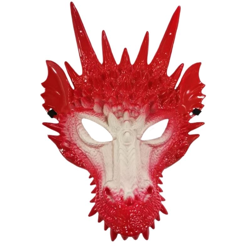 

Dragon Head Mask for Kid Adult Festival Party Cosplay Dress up Halloween Cosplay червоний/білий
