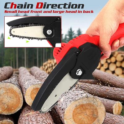 4-Inch Mini Electric Chain Saw Woodworking Pruning One-handed Gardening Tool Rechargeable Saw