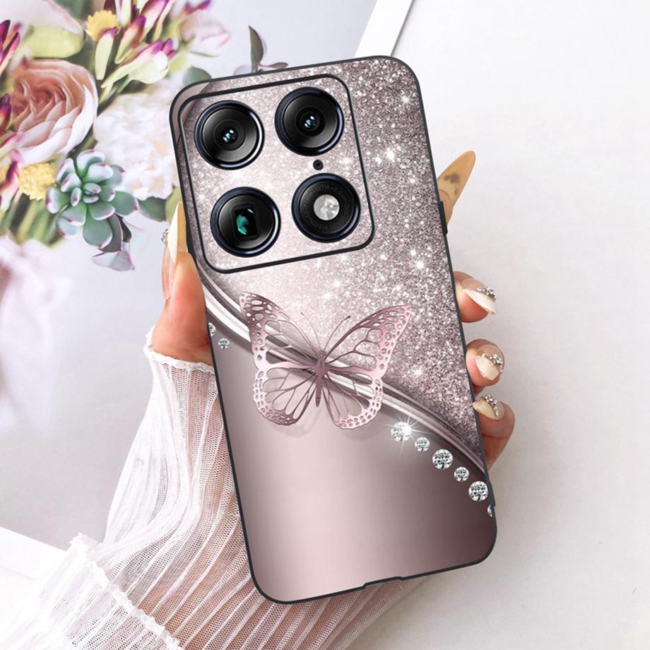 For Moto X70 Air Pro Motorola Signature Phone Case Soft Black Silicone Cover Butterfly Dragon Cat Floral Painting Bumper Funda