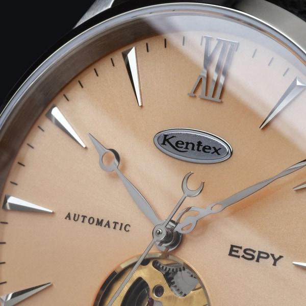 Kentex ESPY Dress Open Heart Champagne Salmon Men's Automatic Leather E660M-03 Wrist Watch