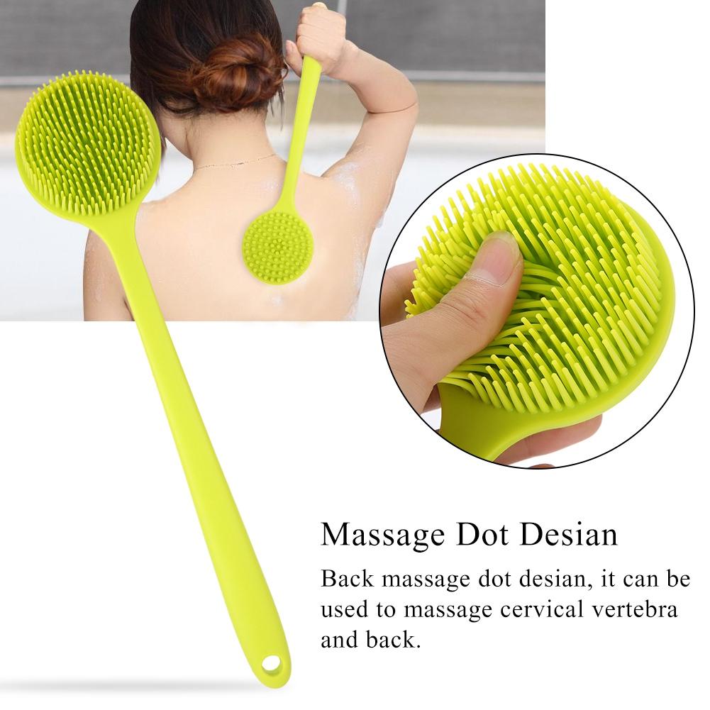 Silicone Soft Long Handle Shower Exfoliating Brush Body Scrubber Bath Shower Massage Brush