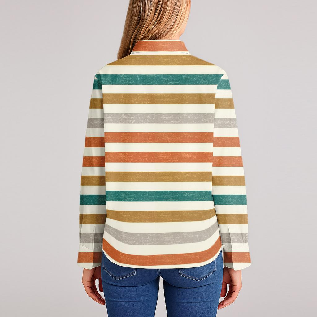 Damen Hemd Bluse Weihnachtsdruck Knopf Langarm Casual Basic Hemdkragen Normales Oberteil